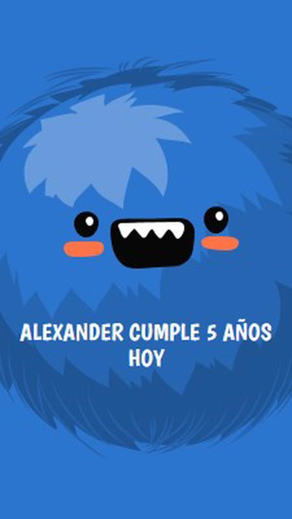 El pequeño monstruo va a cumplir cinco años blue whimsical-color-block