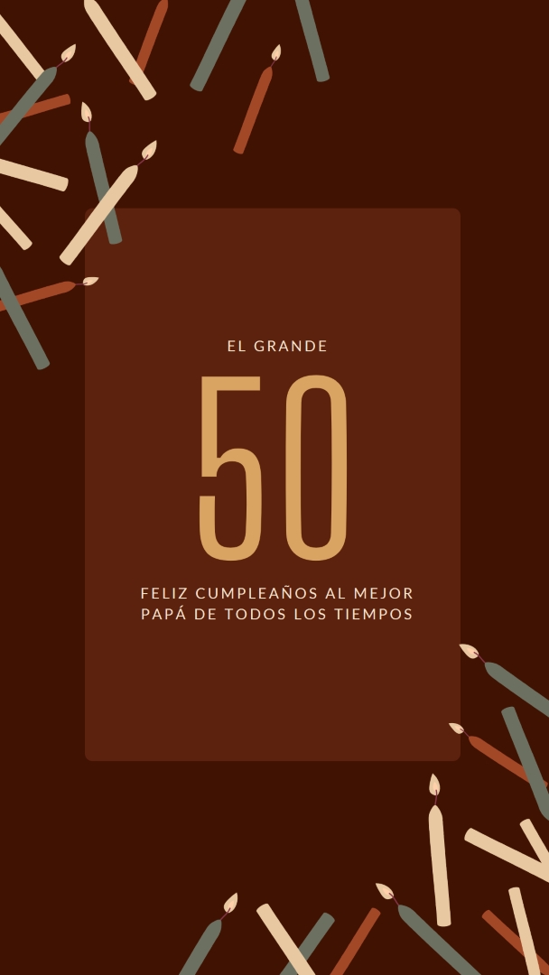 Feliz quincuagésimo cumpleaños brown modern-simple