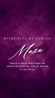 Misa del miércoles de cenizas purple modern-simple