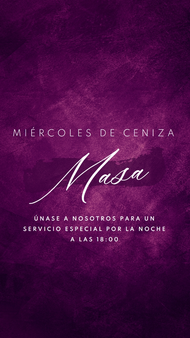 Misa del miércoles de cenizas purple modern-simple
