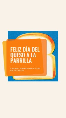 Feliz día del queso a la parrilla orange modern-bold