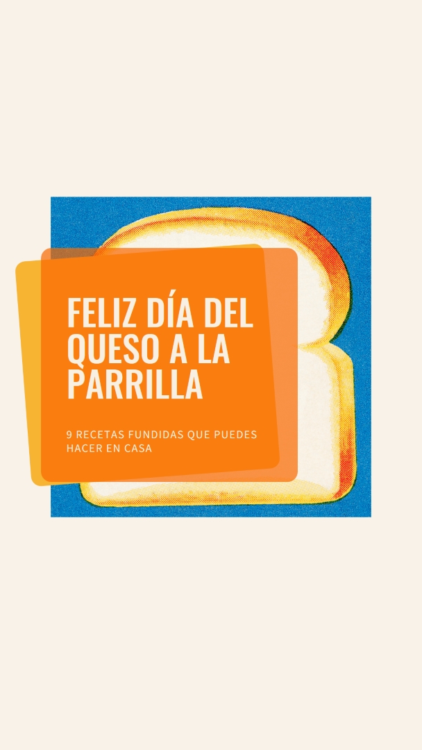 Feliz día del queso a la parrilla orange modern-bold