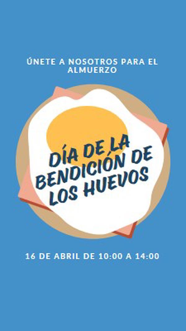 Día de la bendición de los huevos blue whimsical-color-block