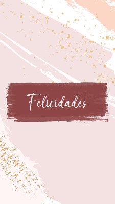 Felicitaciones sencillas pink organic-simple