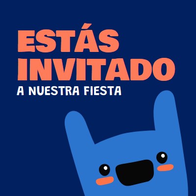 Estás invitado a nuestra fiesta blue whimsical,bold,monster