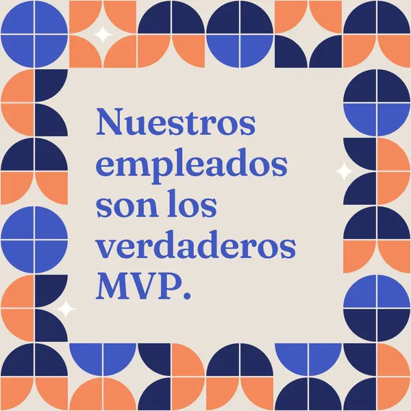 Tarjeta de agradecimiento de los empleados blue simple,retro,frame,shapes,fun,geometric