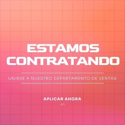 Estamos contratando, ¡únete a nosotros! pink simple,bold,gradient,grid,minimal,bright