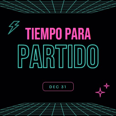 Hora de fiesta black bold,neon,outline,grid,sci-fi