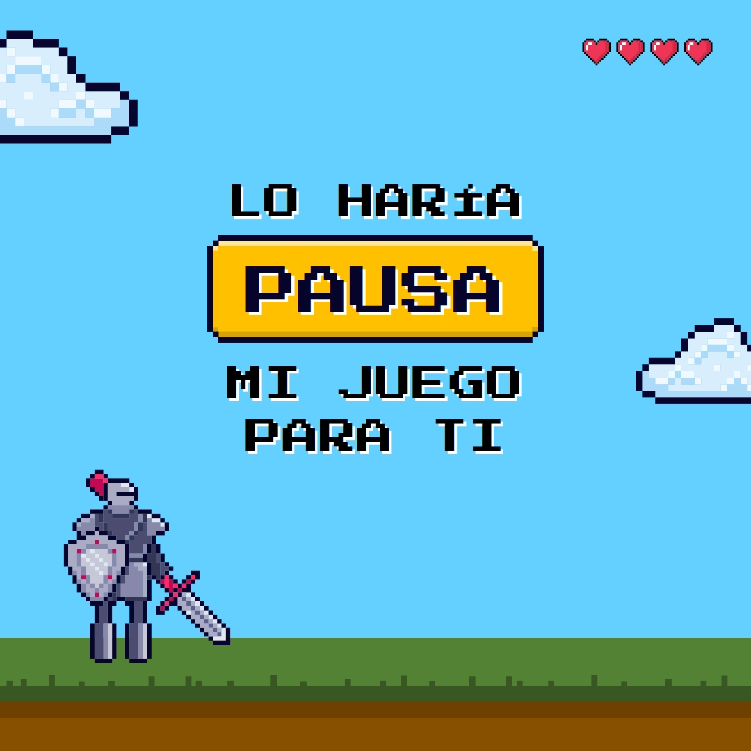 Pausaría mi juego para ti blue vibrant,whimsical,game,retro,playful,computer