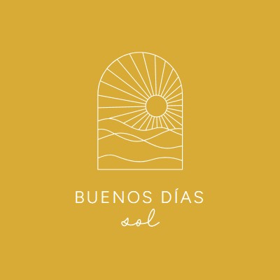 Buenos días, sol yellow modern,minimal,lines,simple,waves,sun