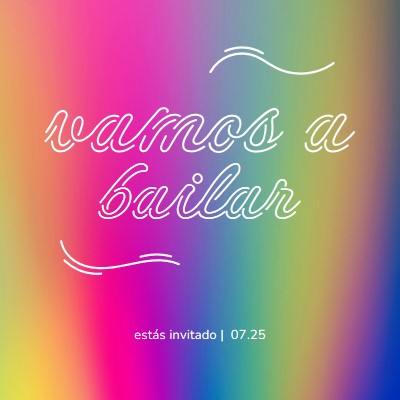 Vamos a bailar, estás invitado pink bold,bright,typographic