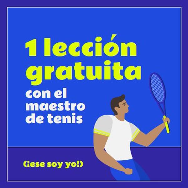 Lección gratuita con maestro de tenis blue vibrant,bold,block,frame,graphic,bright