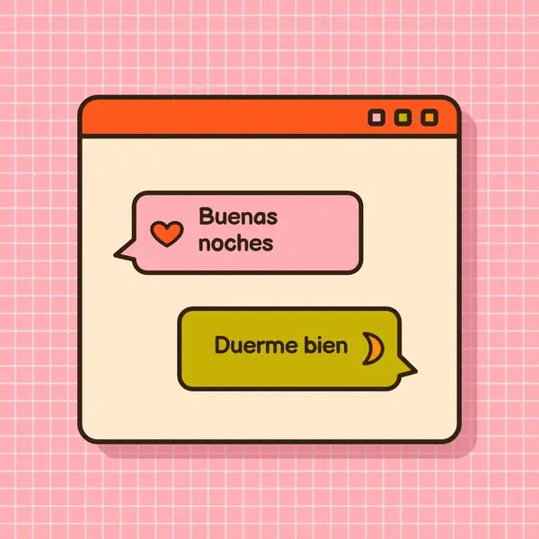 Buenas noches, duerme bien pink retro,graphic,message,speech-bubble,icon,motif,emoji,