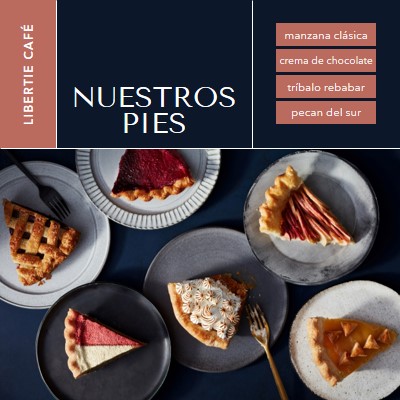 Disfruta de nuestras tartas blue simple,classic,organized