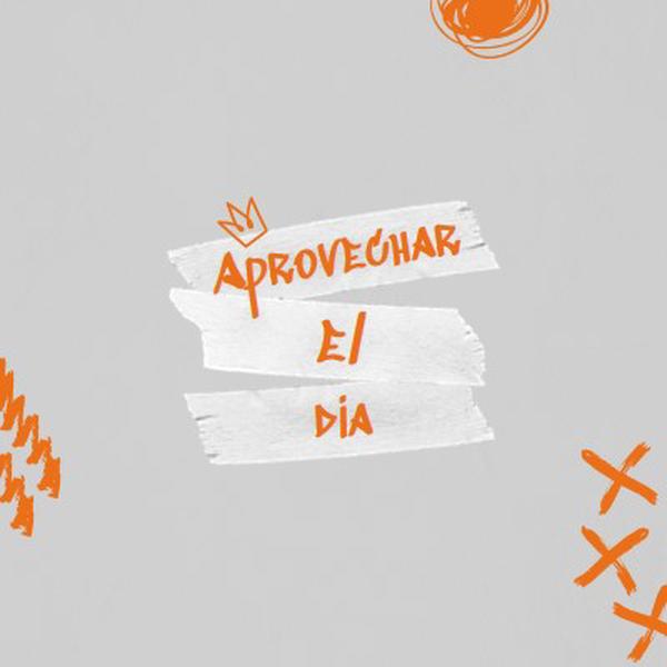 Aprovechar el día orange modern,grungy,scribbles,doodles,irregular,brushstroke