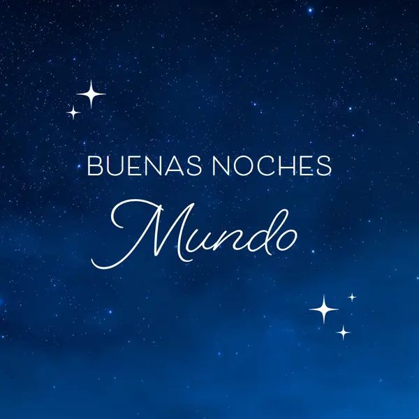 Mundo de buenas noches blue modern,simple,typographic,whimsical,motif,