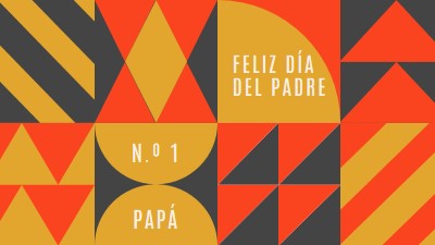 Papá número uno orange modern-geometric-&-linear