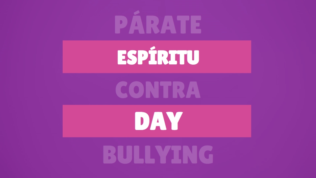 Ponerse al día contra el acoso escolar purple modern-bold