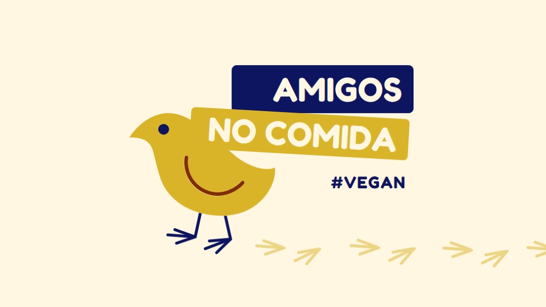 Amigos, no comida yellow whimsical-color-block