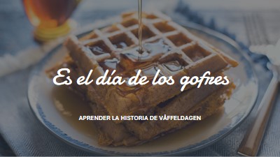 Es el día de los gofres blue modern-simple