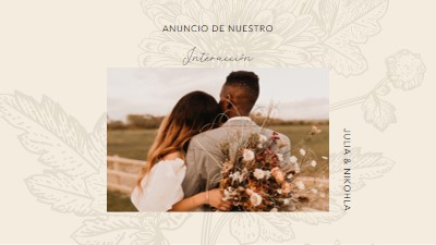 Anuncio de participación white vintage-botanical