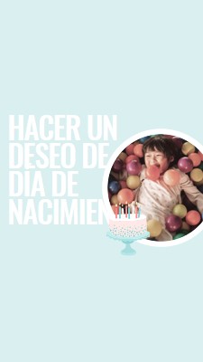 Hacer un deseo de cumpleaños blue modern-simple