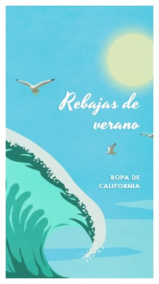 Anuncio de oferta de verano blue vintage-retro