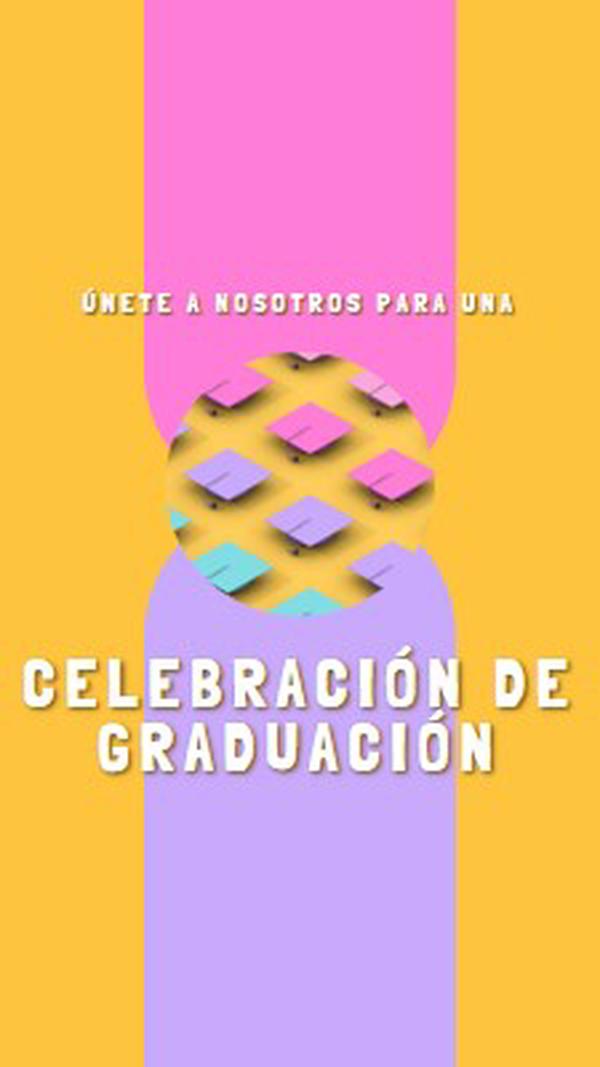 Unirse a la celebración de graduación yellow whimsical-color-block