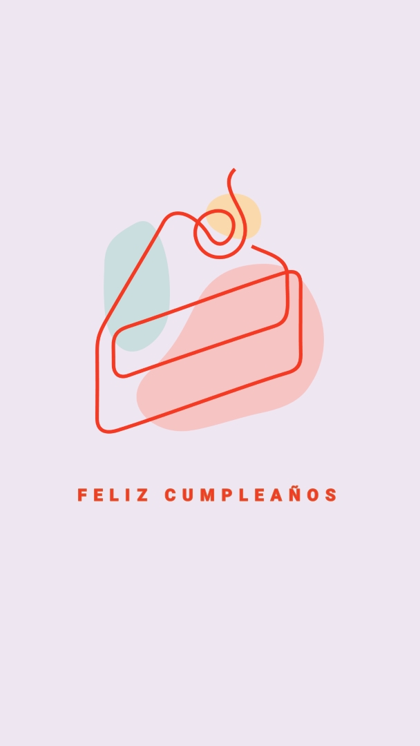 Un trozo de feliz cumpleaños purple whimsical-line