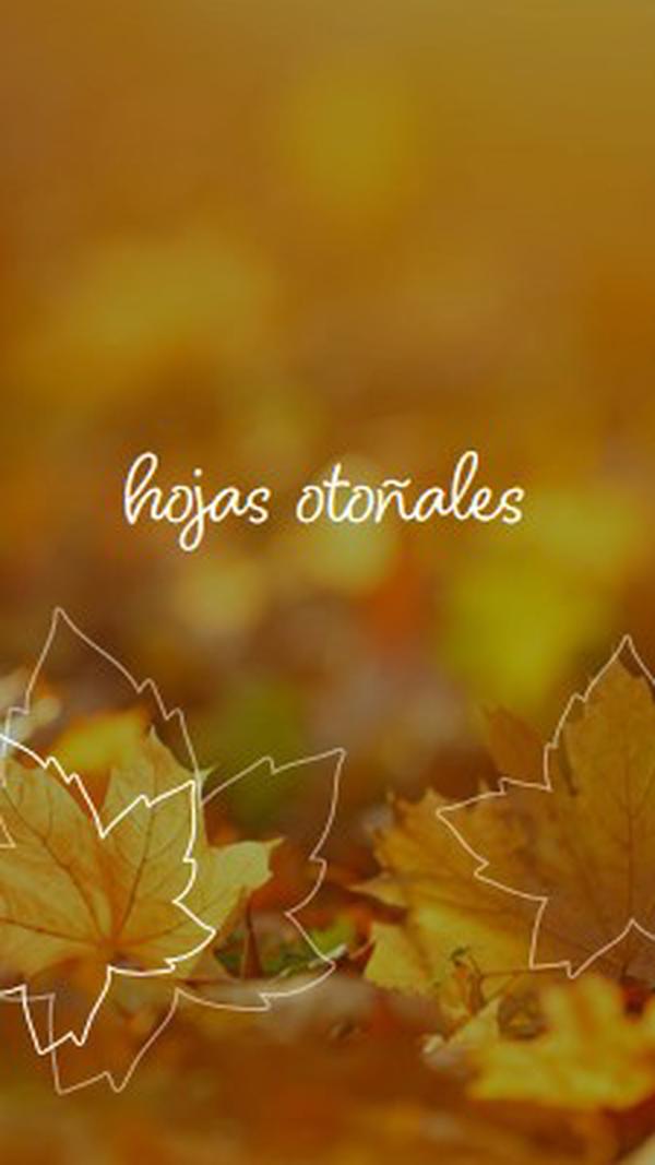 Hojas otoñales orange organic-simple