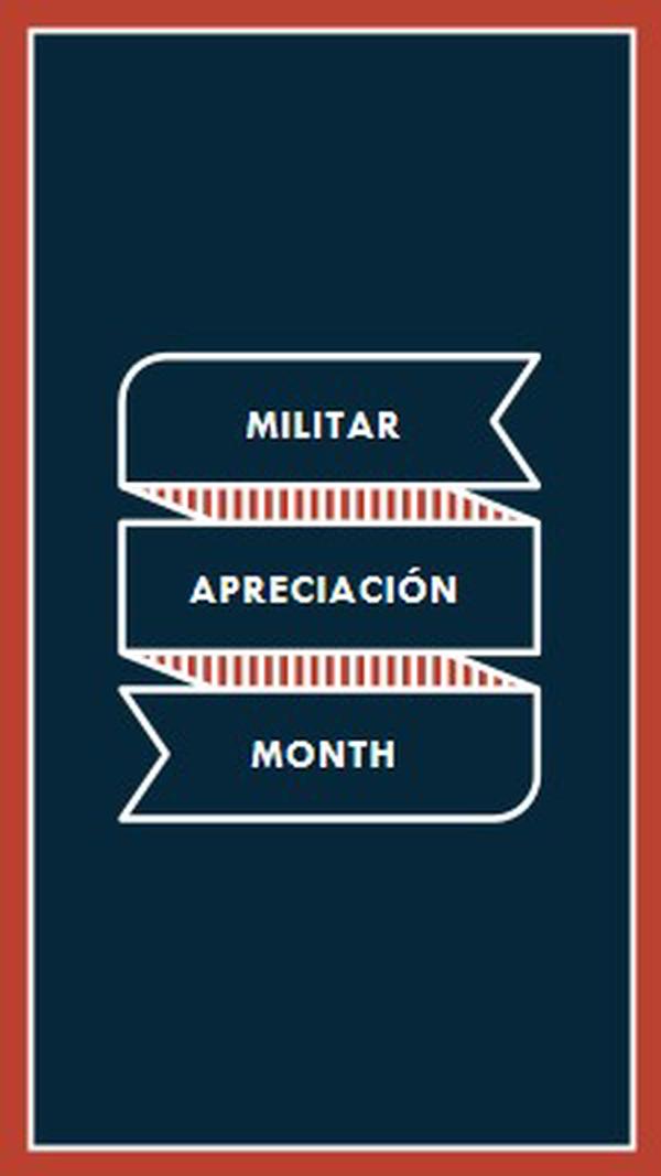 Celebración del mes de la apreciación militar blue modern-simple