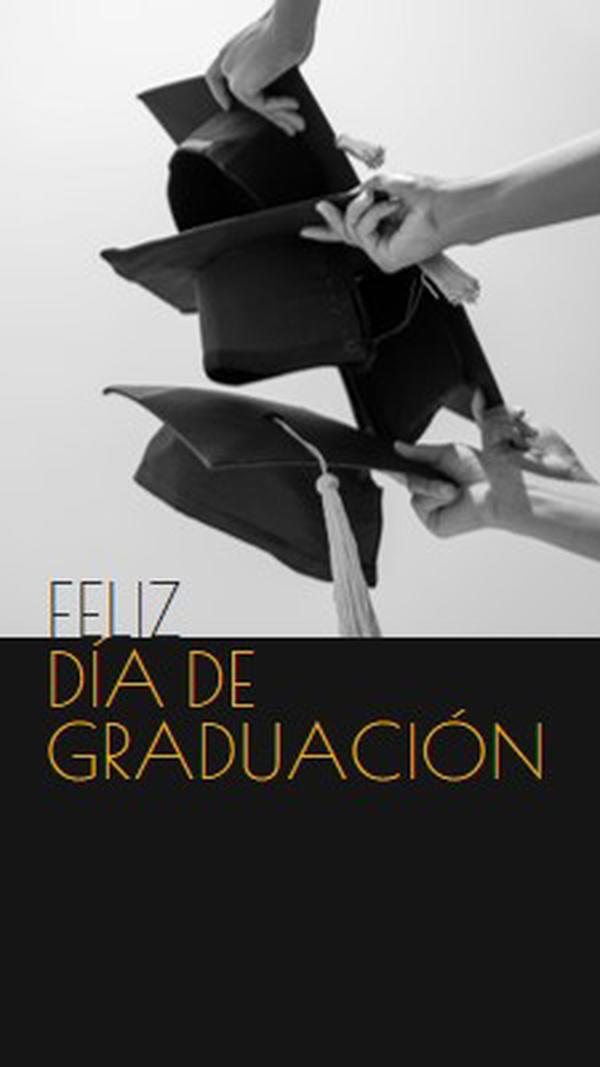 Feliz día de graduación black modern-simple