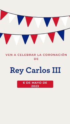 Ven a celebrar la coronación red modern-simple