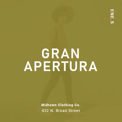 Gran apertura de la tienda de ropa green modern-bold