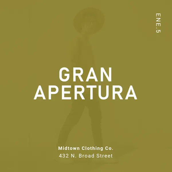 Gran apertura de la tienda de ropa green modern-bold