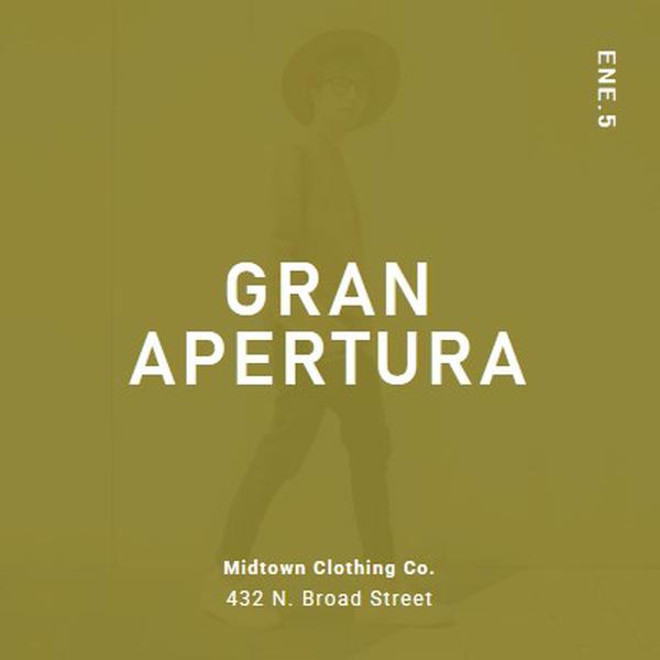 Gran apertura de la tienda de ropa green modern-bold