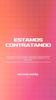 Estamos contratando, ¡únete a nosotros! pink simple,bold,gradient,grid,minimal,bright