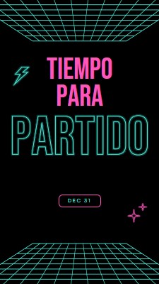 Hora de fiesta black bold,neon,outline,grid,sci-fi