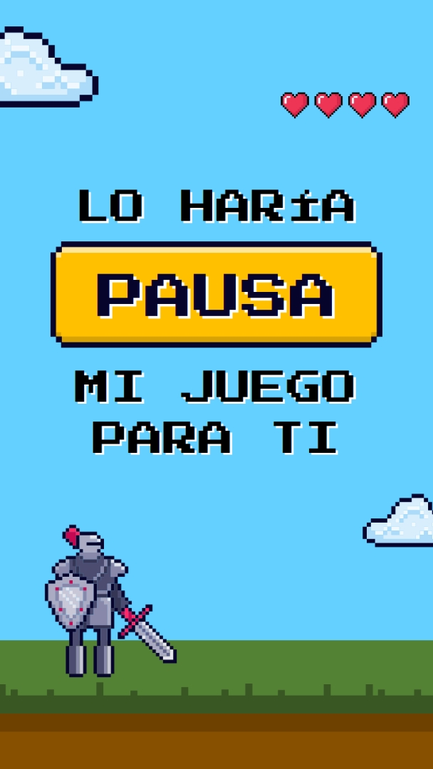Pausaría mi juego para ti blue vibrant,whimsical,game,retro,playful,computer