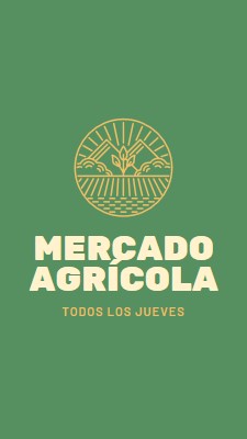 Ven al mercado de agricultores green clean,simple,logo,organic,typographic,rustic