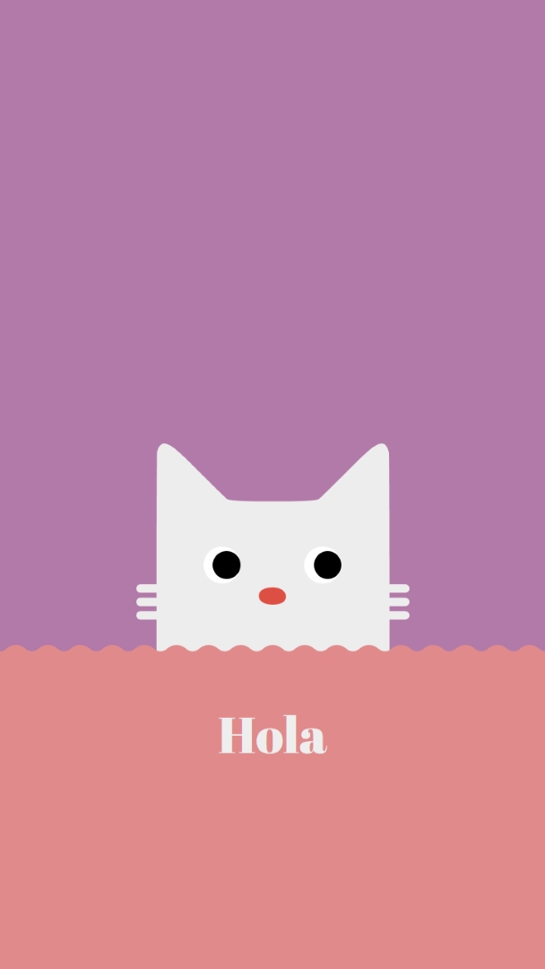 Hola red cute,simple,cat,neutral,bright,fun