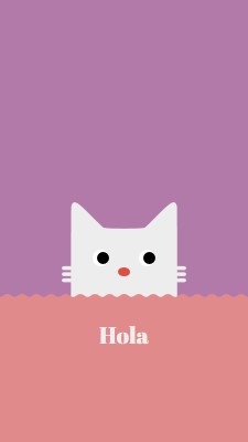 Hola red cute,simple,cat,neutral,bright,fun