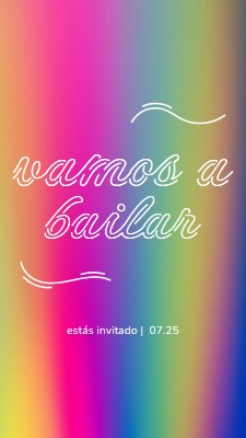 Vamos a bailar, estás invitado pink bold,bright,typographic