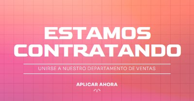 Estamos contratando, ¡únete a nosotros! pink simple,bold,gradient,grid,minimal,bright