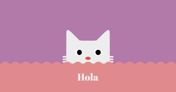 Hola red cute,simple,cat,neutral,bright,fun