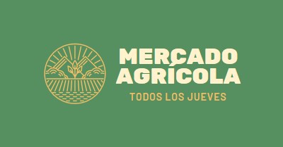 Ven al mercado de agricultores green clean,simple,logo,organic,typographic,rustic