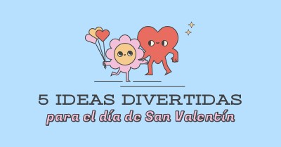 5 divertidas ideas para el Día de San Valentín blue retro,colorful,characters,bright,fun,cute