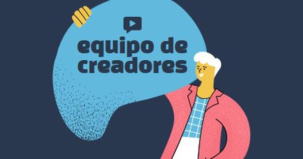 Equipo de creadores de la comunidad en línea blue organic,bright,illustration,graphic,simple,vibrant