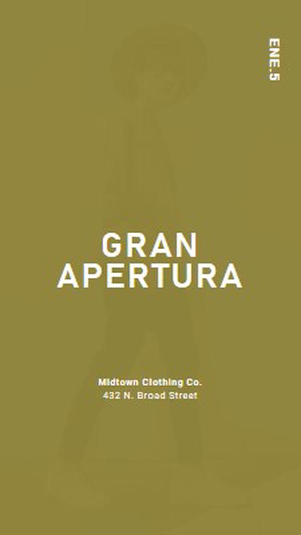 Gran apertura de la tienda de ropa green modern-bold