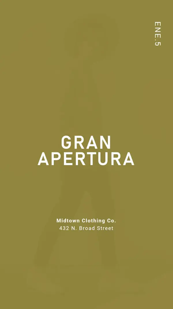 Gran apertura de la tienda de ropa green modern-bold